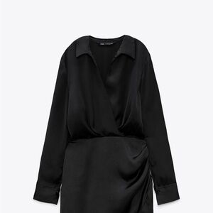 Zara Black Satin Dress